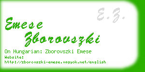 emese zborovszki business card